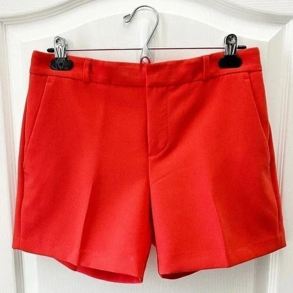 Banana  Republic Tailored City Shorts Stretch Crepe Orange Size 0 NWOT - Picture 5 of 16